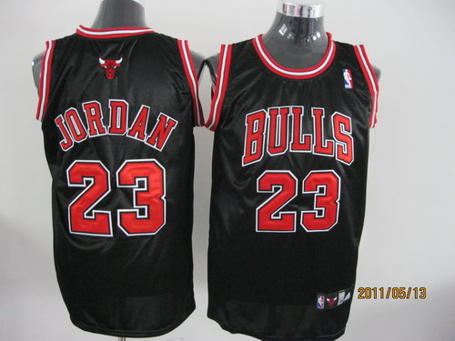 NBA Chicago Bulls 23 Michael Jordan Authentic Black Throwback Jersey